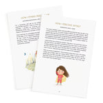 [en] From the Human Design children's PDF: a look at the pages covering profile and lines with child-friendly illustrations